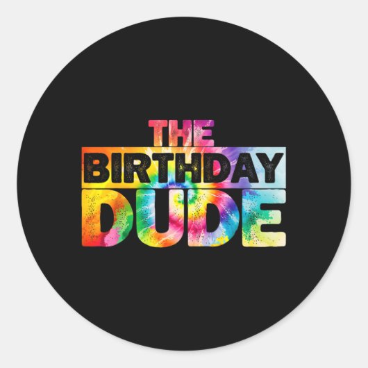 De Verjaardag Man Ronde Sticker (Voorkant)