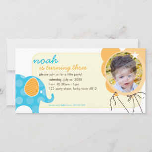 DE VERJAARDAG NODIGT PHOTOCARD UIT:: olifant +