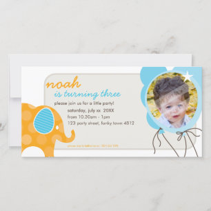 DE VERJAARDAG NODIGT PHOTOCARD UIT:: olifant +