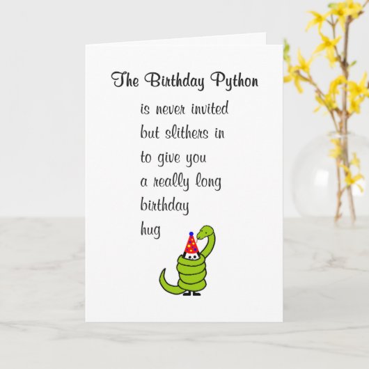 De Verjaardag Python Een Grappig Gelukkig Verjaard Kaart (Gele Bloem)