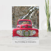 De verjaardag-retriever van Kerstmis honden in Feestdagen Kaart (Voorkant)