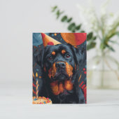 De Verjaardag Rottweiler Hond Briefkaart (Staand voorkant)