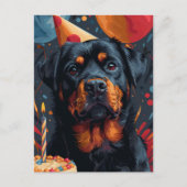 De Verjaardag Rottweiler Hond Briefkaart (Voorkant)