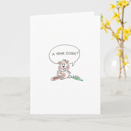 De verjaardag van de bever kaart (Gele Bloem)