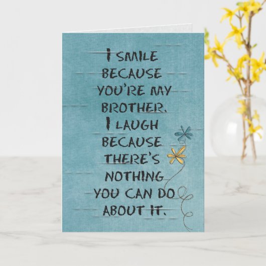 De Verjaardag van de broer met schittert Kaart (Gele Bloem)