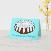 De Verjaardag van de Cake van Bundt! Kaart (Gele Bloem)