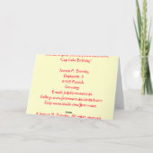 De Verjaardag van de Cake van de kop, Kaart (Achterkant)