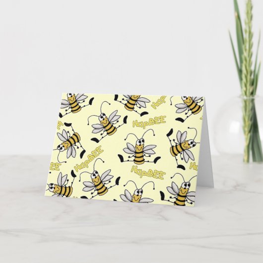 De Verjaardag van de Collage van de Bij van HapBEE Kaart (Voorkant)