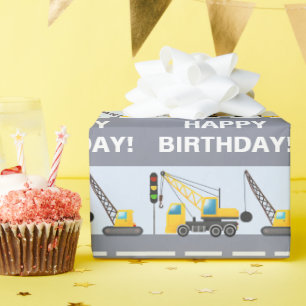 De Verjaardag van de de Bouwvrachtwagen van kinder Cadeaupapier