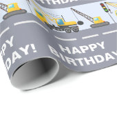 De Verjaardag van de de Bouwvrachtwagen van kinder Cadeaupapier (Rol Hoek)