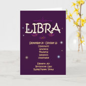 De Verjaardag van de Dierenriem van de Weegschaal Kaart (Gele Bloem)