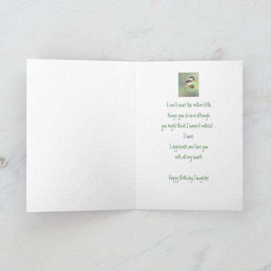 De Verjaardag van de dochter houdt van mijn Vogel Kaart (Binnen)
