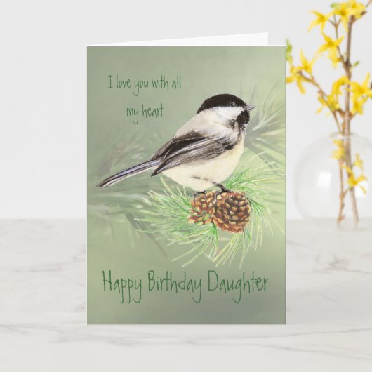 De Verjaardag van de dochter houdt van mijn Vogel Kaart (Gele Bloem)