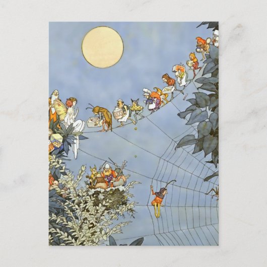 “ De verjaardag van de feeën” van Heath Robinson Briefkaart (Voorkant)