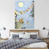 “De verjaardag van de feeën” van Heath Robinson Canvas Afdruk (Insitu (Slaapkamer))