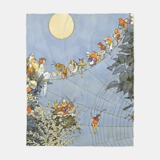 “De verjaardag van de feeën” van Heath Robinson Fleece Deken (Voorkant)
