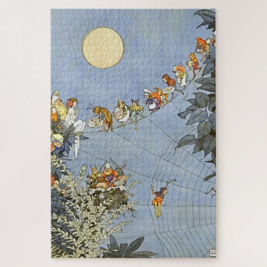 “De verjaardag van de feeën” van Heath Robinson Legpuzzel (Verticaal)