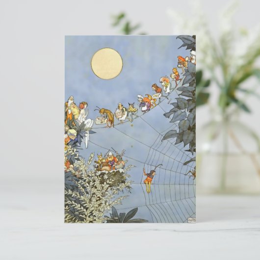 “ De verjaardag van de feeën” van Heath Robinson RSVP Kaartje (Staand voorkant)