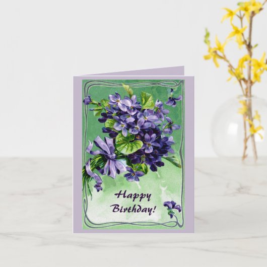 De verjaardag van de grensviooltjes van de kaart (Gele Bloem)