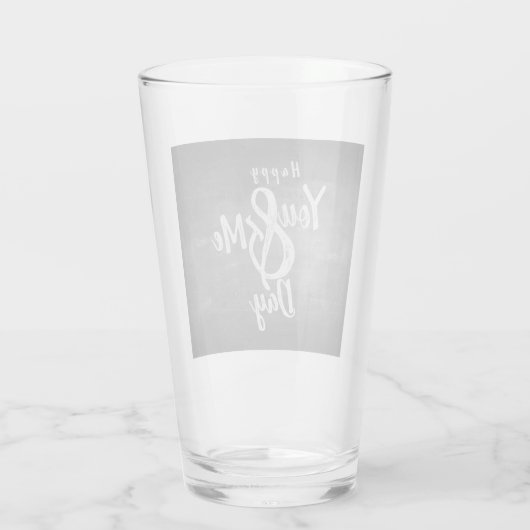 De verjaardag van de groeten op het bord glas (Achterkant)