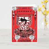 DE VERJAARDAG VAN DE KAT VAN JANUARI KAART (Gele Bloem)