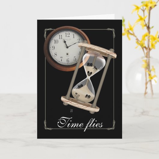 De Verjaardag van de mijlpaal - de Tijd vliegt Kaart (Gele Bloem)