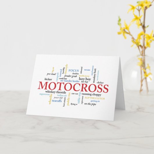 De Verjaardag van de motocross in Woorden Kaart (Gele Bloem)