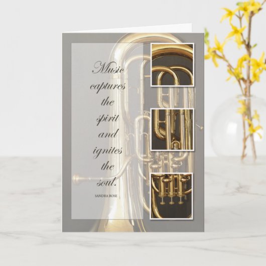 De Verjaardag van de Muziek van het euphonium Kaart (Gele Bloem)