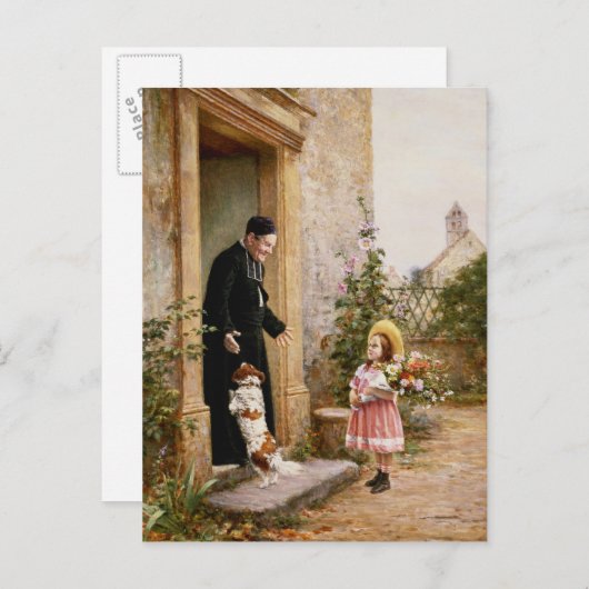 De verjaardag van de priester briefkaart (Voorkant / Achterkant)