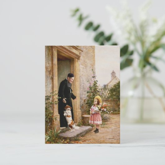 De verjaardag van de priester briefkaart (Staand voorkant)