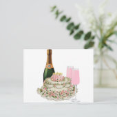 De Verjaardag van de Toost van Champagne Briefkaart (Staand voorkant)