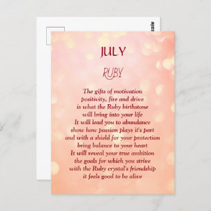 De verjaardag van de verjaardag van juli Ruby Briefkaart