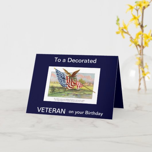 DE VERJAARDAG VAN DE VETERAAN KAART (Gele Bloem)