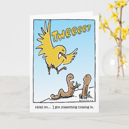 De Verjaardag van de Vogel van de tjilpen Kaart (Gele Bloem)