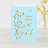 De Verjaardag van de vrouw zevenenzeventigste met Kaart (Gele Bloem)