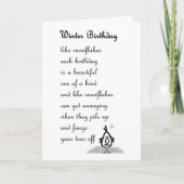 De Verjaardag van de winter - een grappig Gedicht Kaart (Voorkant)