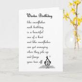 De Verjaardag van de winter - een grappig Gedicht Kaart (Gele Bloem)