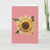 de verjaardag van de zonnebloem in rode en witte g kaart (Voorkant)