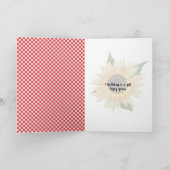 de verjaardag van de zonnebloem in rode en witte g kaart (Binnen)