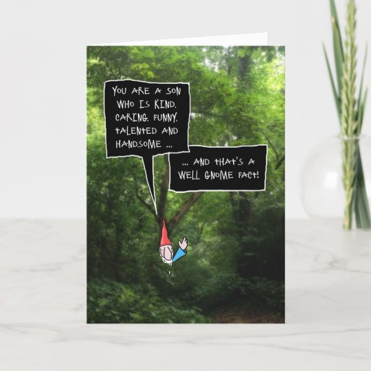 De Verjaardag Van De Zoon Humoristische Gnoom In Kaart Zazzle Nl