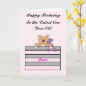 De Verjaardag van één Éénjarige Kaart (Gele Bloem)