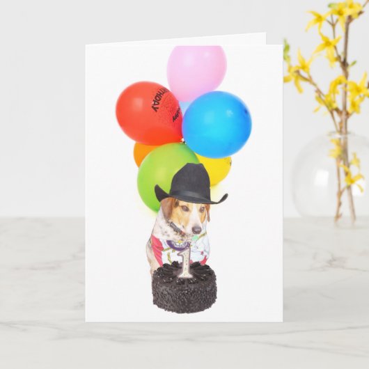 De Verjaardag van één Éénjarige Kaart (Gele Bloem)