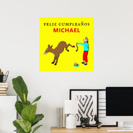 de verjaardag van feliz cumpleanos poster (Thuiskantoor)