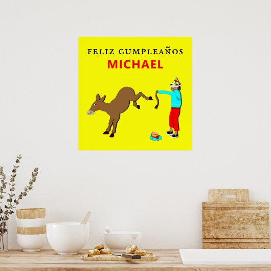 de verjaardag van feliz cumpleanos poster (Keuken)