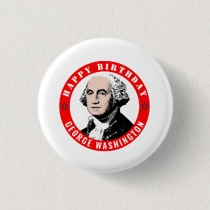 De verjaardag van George Washington Ronde Button 3,2 Cm