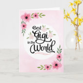 De Verjaardag van Gigi - Beste Gigi in de Wereld Kaart (Gele Bloem)