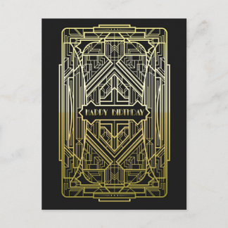 De Verjaardag van het art deco Briefkaart
