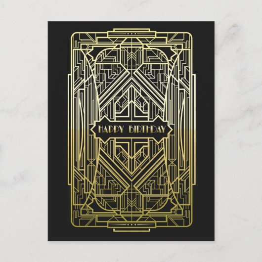 De Verjaardag van het art deco Briefkaart (Voorkant)
