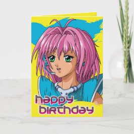 De Verjaardag van het Meisje van Anime Kaart