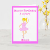 De Verjaardag van het Meisje van de ballerina Kaart (Gele Bloem)